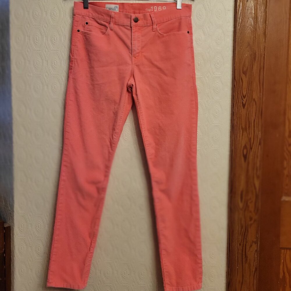 Gap Women's Legging Jean Size 29R — Coral Salmon‎ Pink — Soft Fine Corduroy
